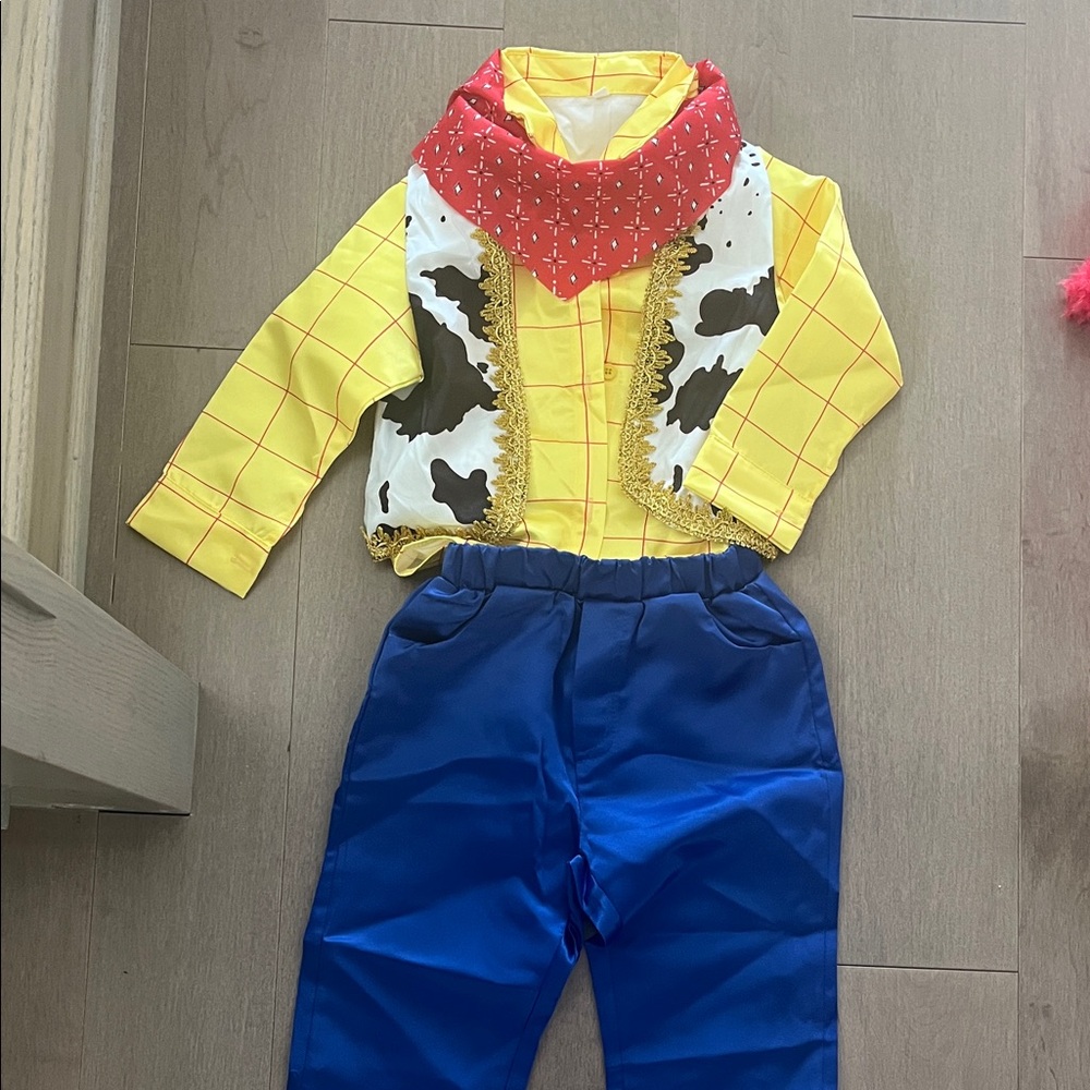 Cowboy Costume with Yellow Shirt and Blue Pants